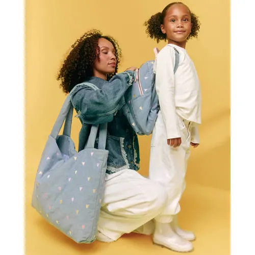 Studio Noos denim midi rugzak met hartjes lichtblauw, foto 6