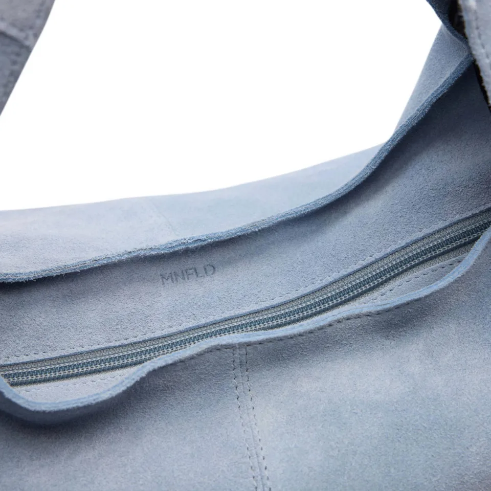 Manfield suède shopper blauw, foto 5