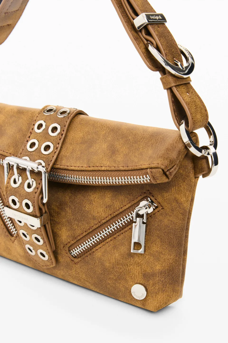 Desigual Valentine schoudertas camel, foto 5