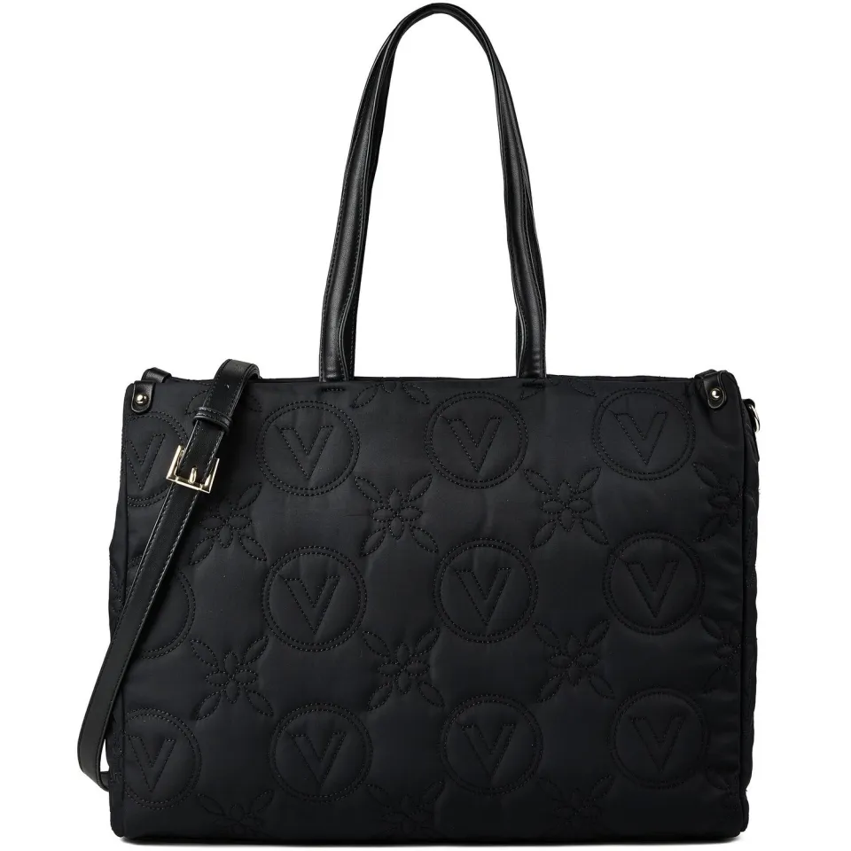Valentino Puffy Shopping Bag shopper met laptopvak zwart