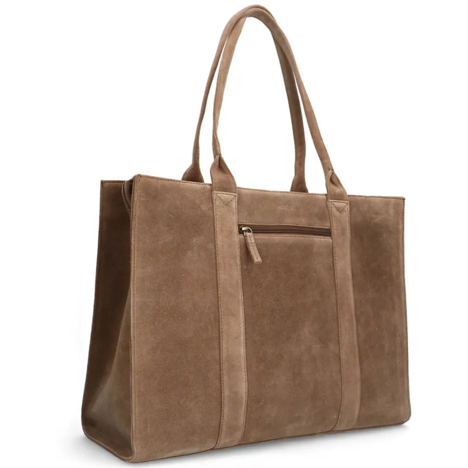 Manfield suede shopper taupe 18 inch, foto 3