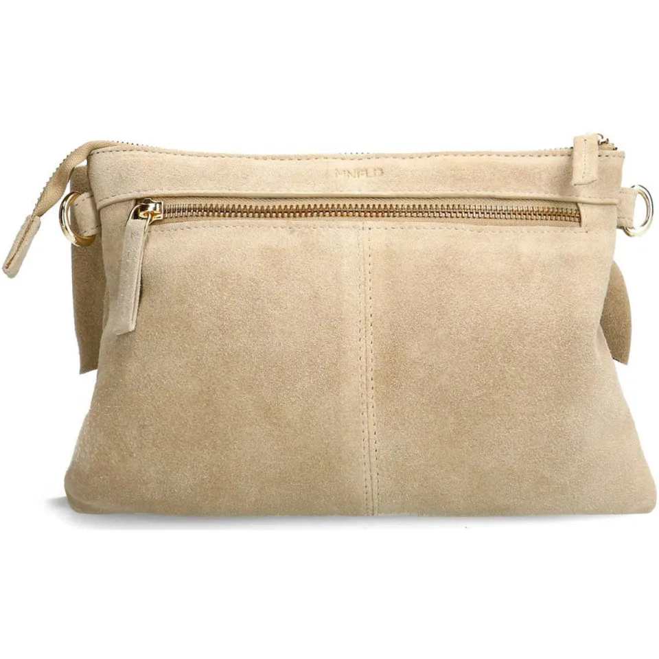 Manfield suede crossbody tas beige, foto 2