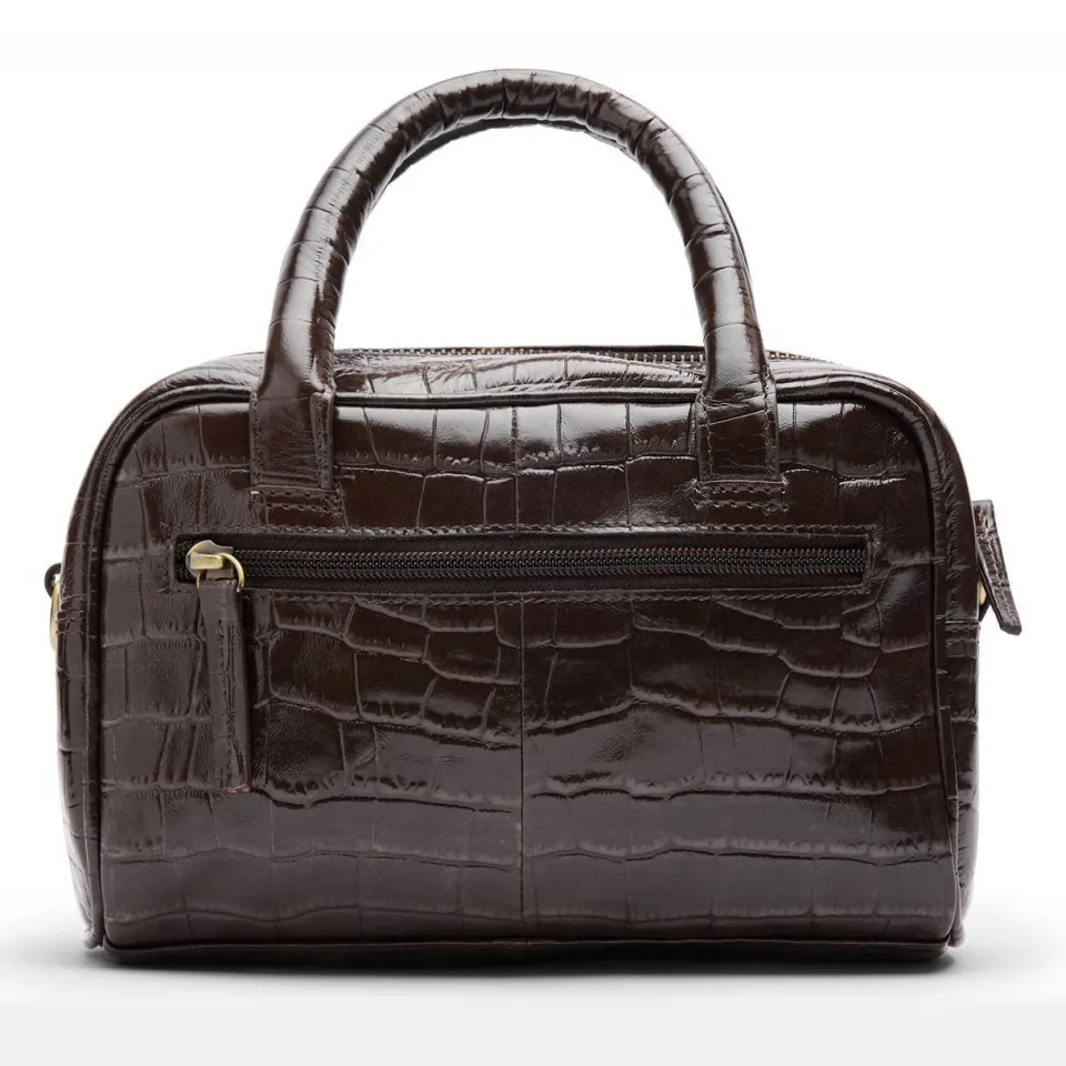 Manfield leren handtas bruin, foto 3