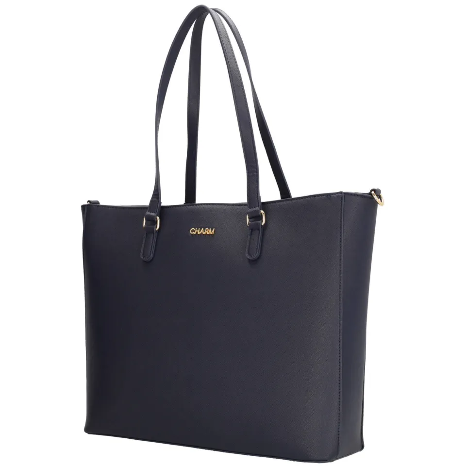 Charm London Birmingham shopper 15,6 inch laptopvak donkerblauw, foto 3