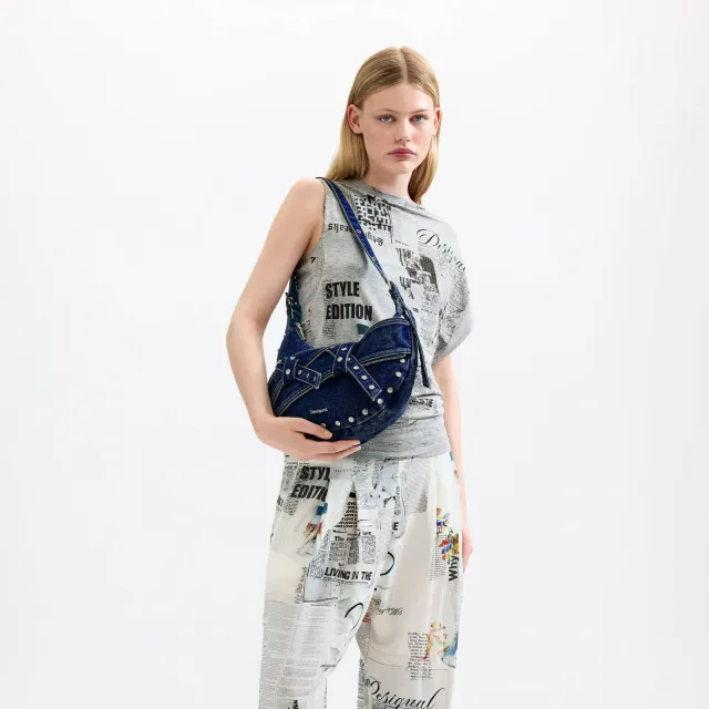 Desigual Centella denim schoudertas blauw, foto 5