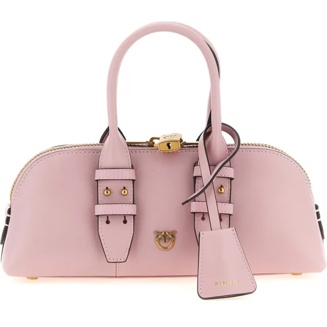 Pinko Multicolor Koehuid Handtas Light Pink + Antique Gold