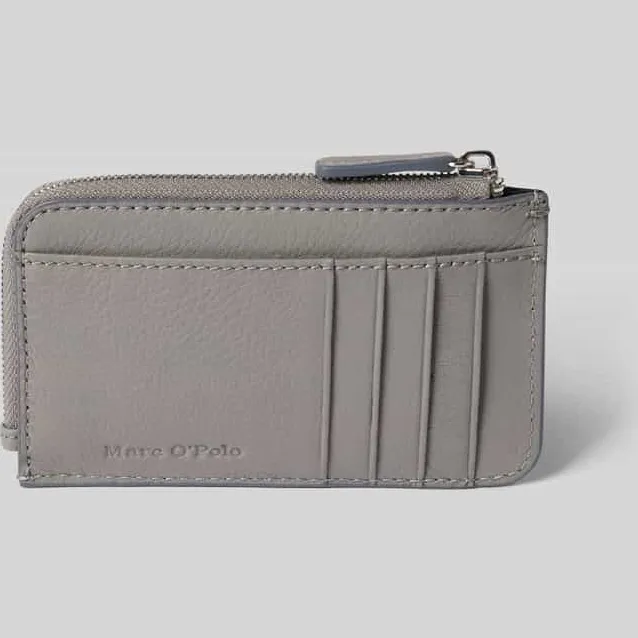 Marc O'Polo Portemonnee van echt rundleer met labeldetail Basalt Grey
