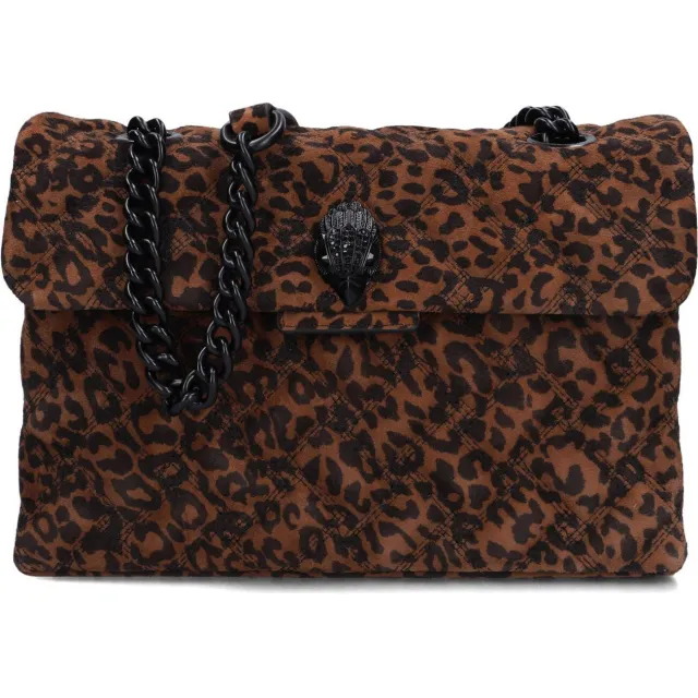 Kurt Geiger Leather Kensington Bag schoudertas luipaardprint Zwart