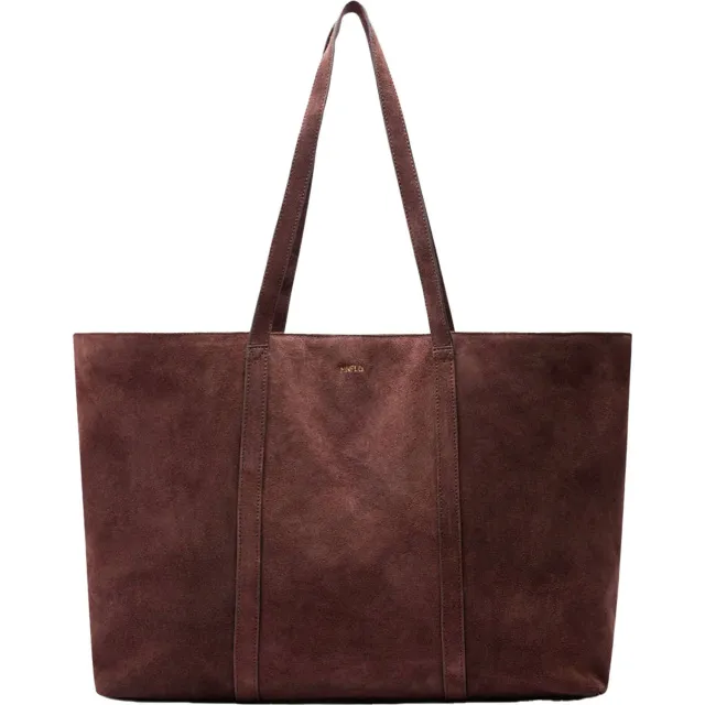 Manfield suède shopper donkerrood