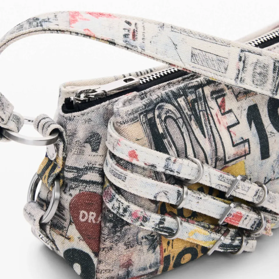 Desigual schoudertas met print multi, foto 7