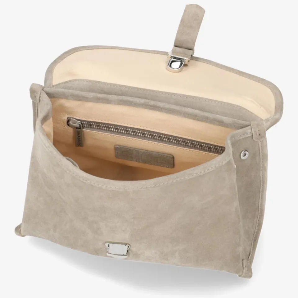 Shabbies Amsterdam PLEUN Crossbody waxed suede Taupe, foto 6