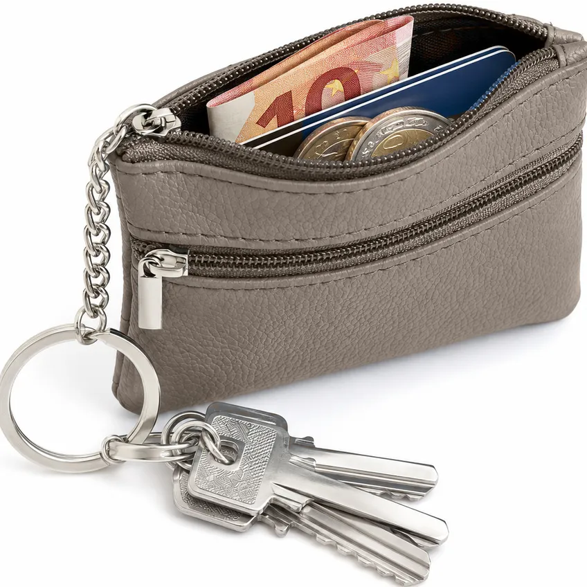 LGT JWLS mini portemonnee met rits en sleutelring taupe, foto 2