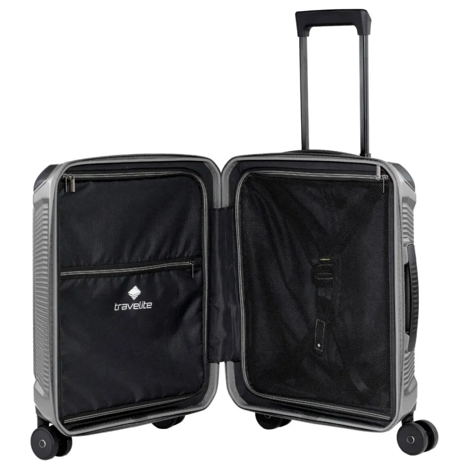 Travelite Millennium Frontpocket trolley 55 cm zilverkleurig, foto 2