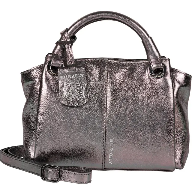 Burkely Radiant Raeven leren mini handtas grijs