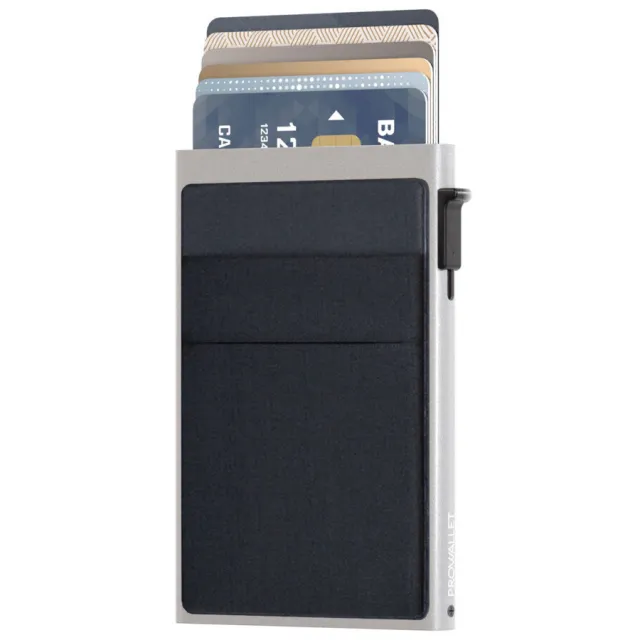 Prowallet Portemonnee Prowallet Pasjeshouder Secure Deluxe Zilver