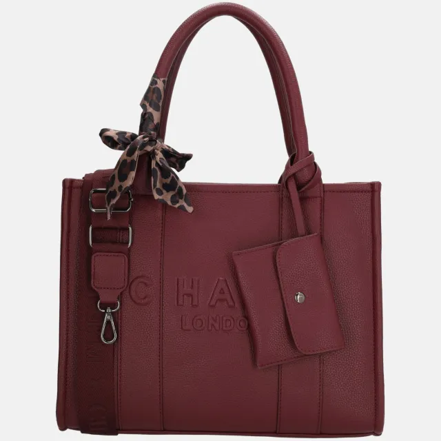 Charm London Debossed shopper M bordeaux