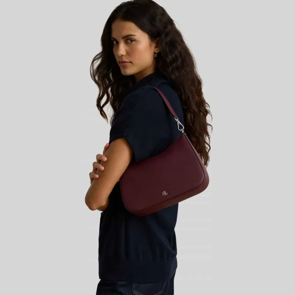 Lauren Ralph Lauren Danni 26 schoudertas bordeaux, foto 4