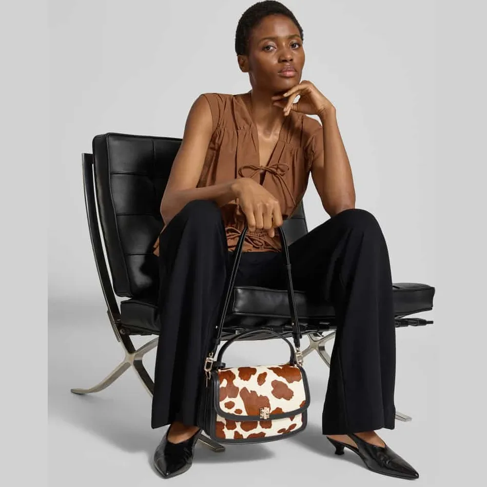Guess Audrey crossbody tas bruin wit, foto 4