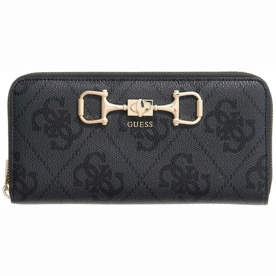 Portemonnee Guess Janie Logo Slg Lrg Zip Around zwart, foto 2
