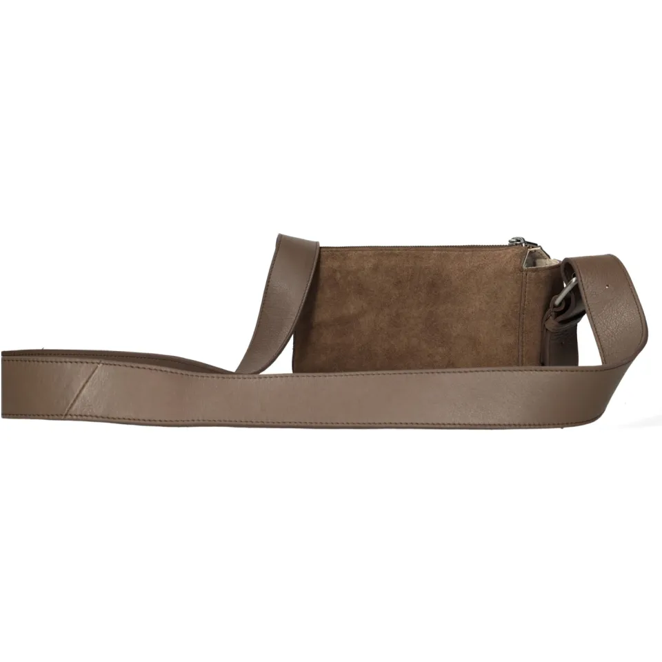 Shabbies Amsterdam suede schoudertas Venice taupe, foto 4
