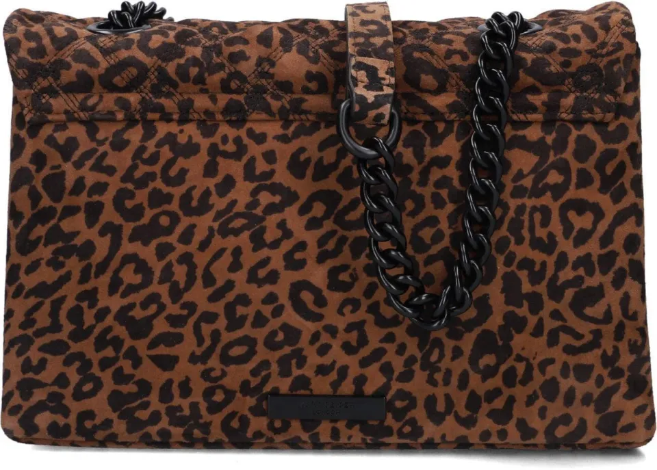 Kurt Geiger Leather Kensington Bag schoudertas luipaardprint zwart, foto 4