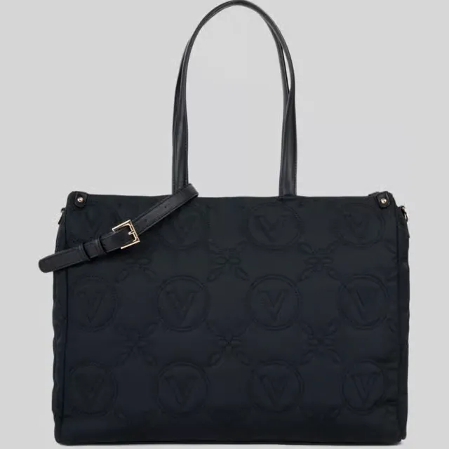 Valentino Puffy Shopping Bag shopper met laptopvak zwart, foto 2