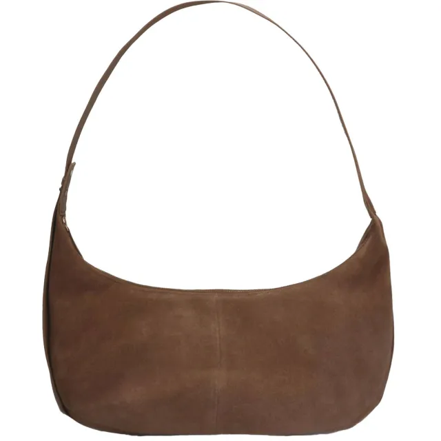 Manfield suede schoudertas bruin