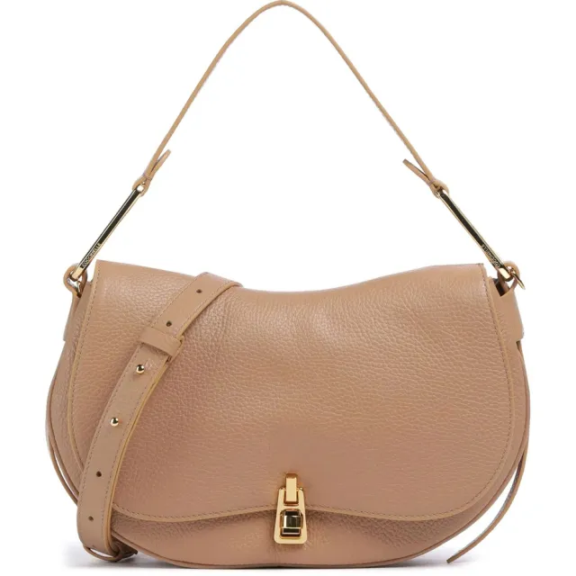 Coccinelle Megan Flap Leren Schoudertas Skin