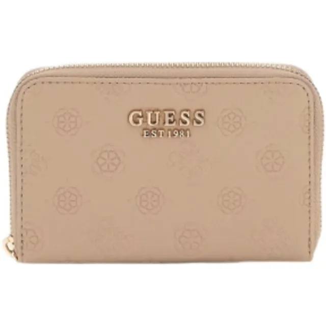 Guess Portemonnee Guess Ella Logo Slg Med Zip Around Beige