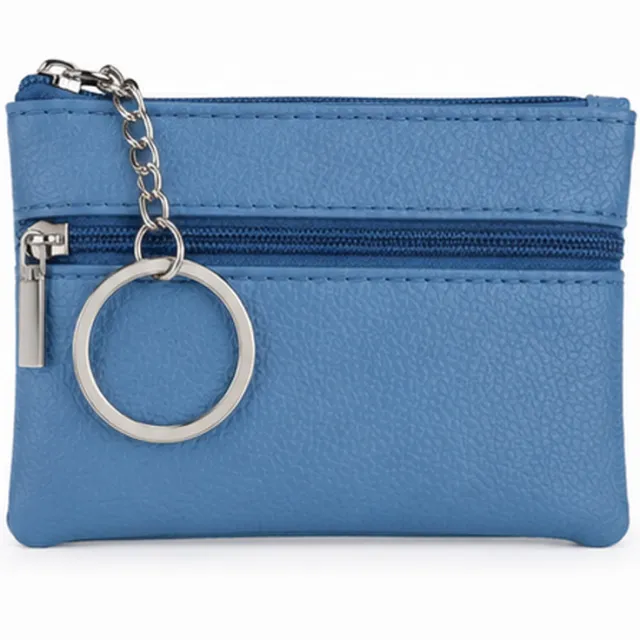 LGT JWLS mini portemonnee met rits en sleutelring blauw