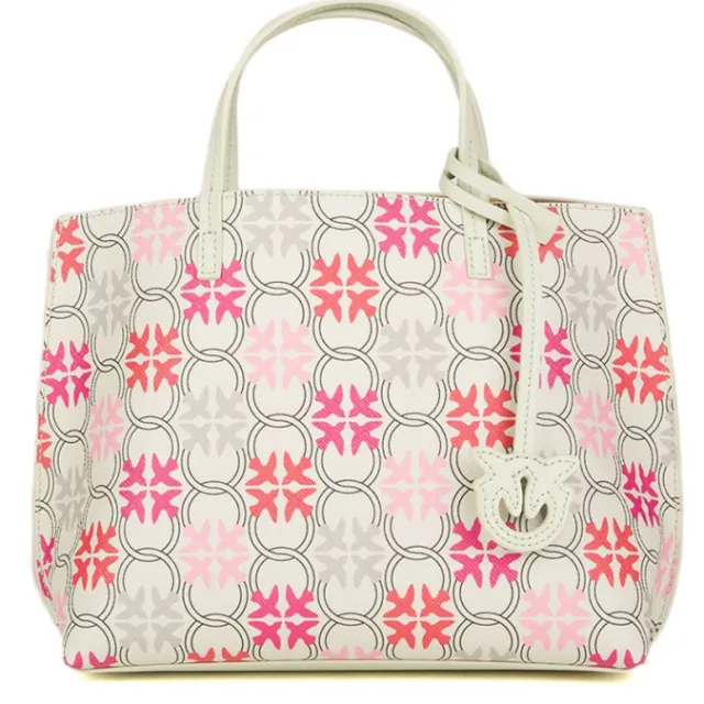 Pinko Carrie Shopper Classic wit White/Fuchsia/Red