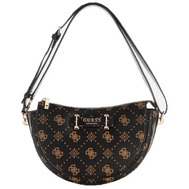 Guess Silia Mini Convertible schoudertas espresso Bruin