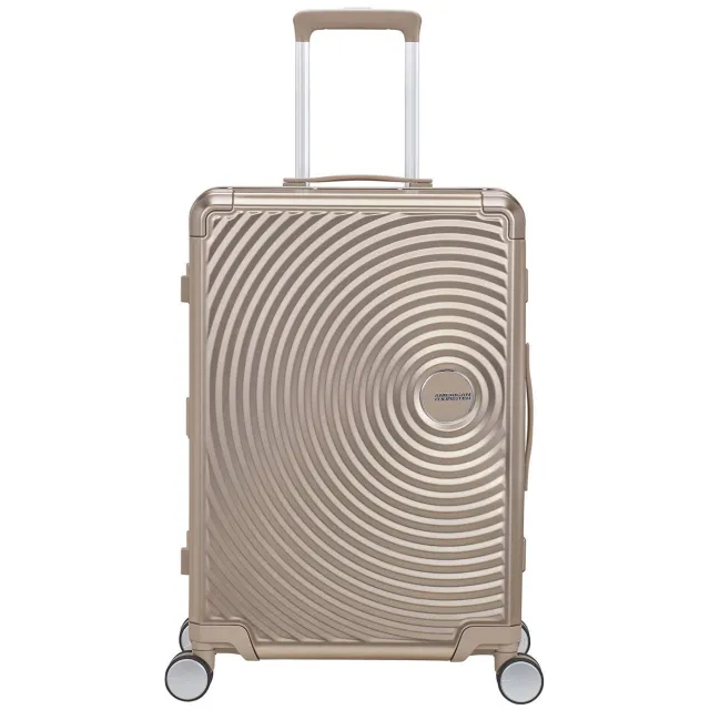American Tourister Soundbox Alu spinnerkoffer champagne