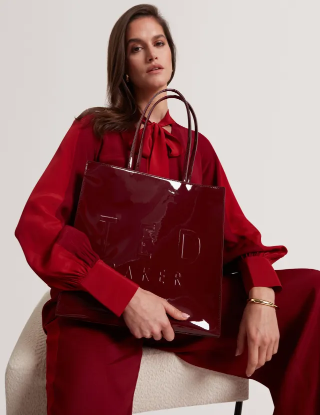 Ted Baker Iconny shopper donkerrood, foto 2