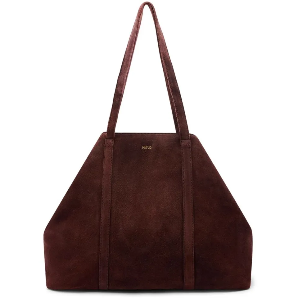 Manfield suède shopper donkerrood, foto 2