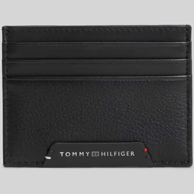 Tommy Hilfiger Portemonnee van echt rundleer model 'CORP CC HOLDER' Zwart