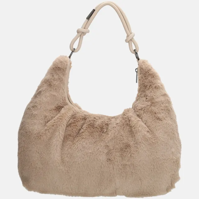 Charm London Oslo Schoudertas - Bonte Tas - Verstelbare Schouderband - Ritssluiting - Damestas - Crossbody - Taupe, foto 2