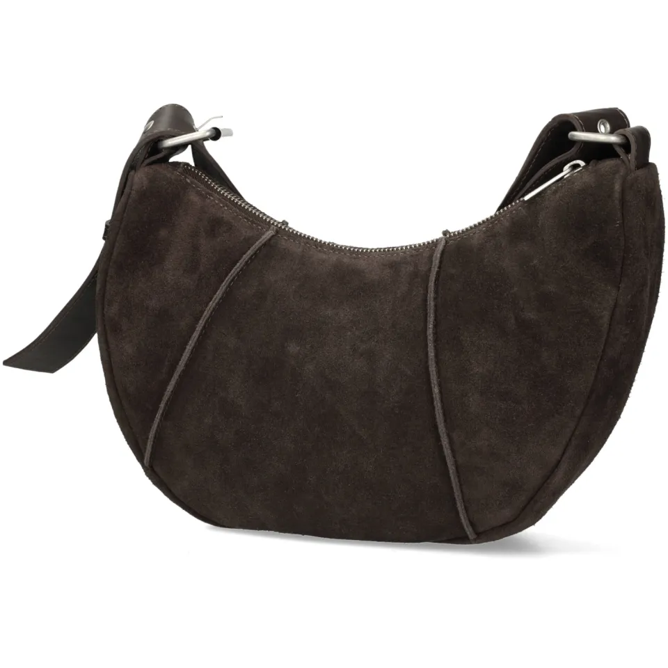Shabbies Amsterdam PLATAMINI STUDS Shoulderbag Oiled Suede Dark Brown