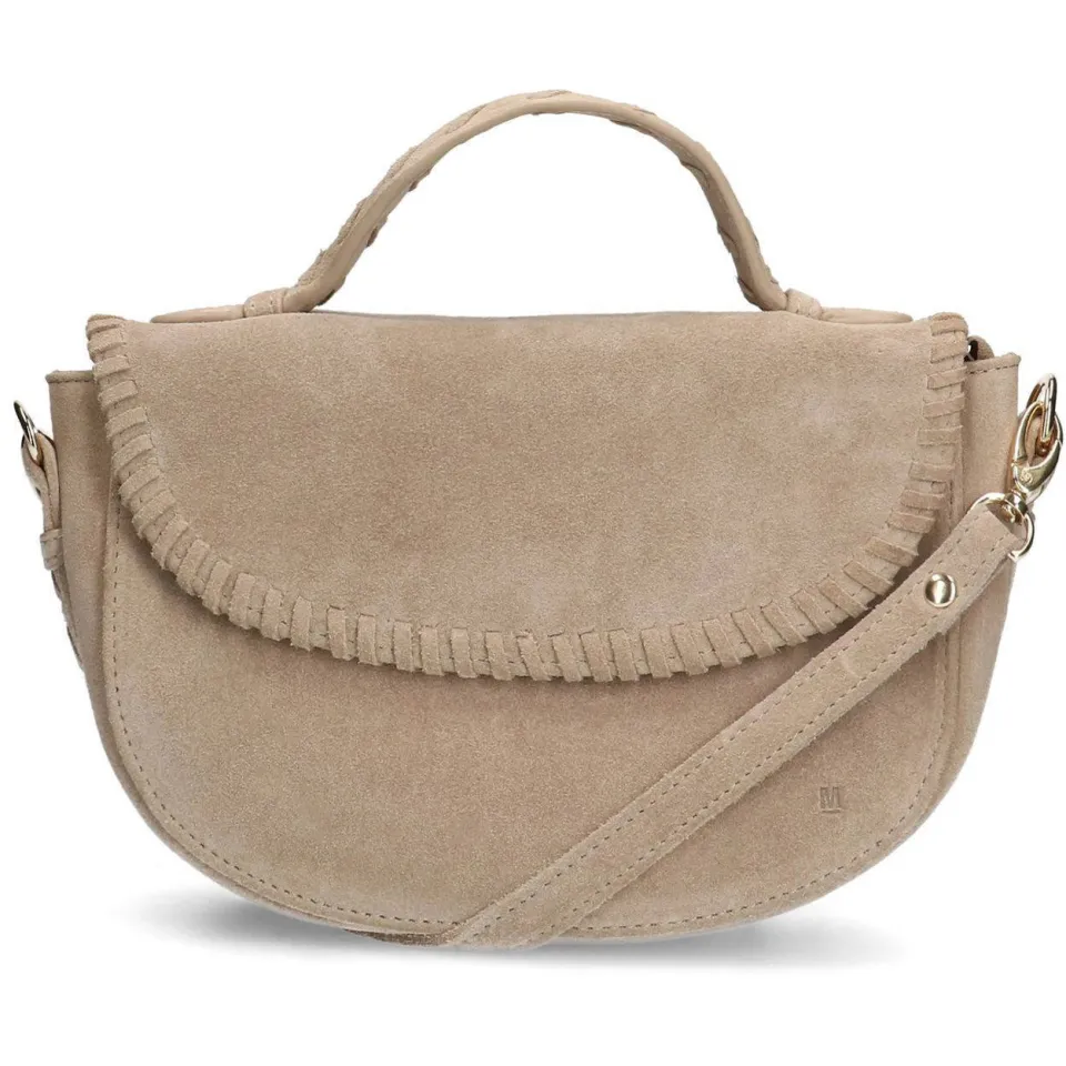 Manfield suede crossbody tas beige