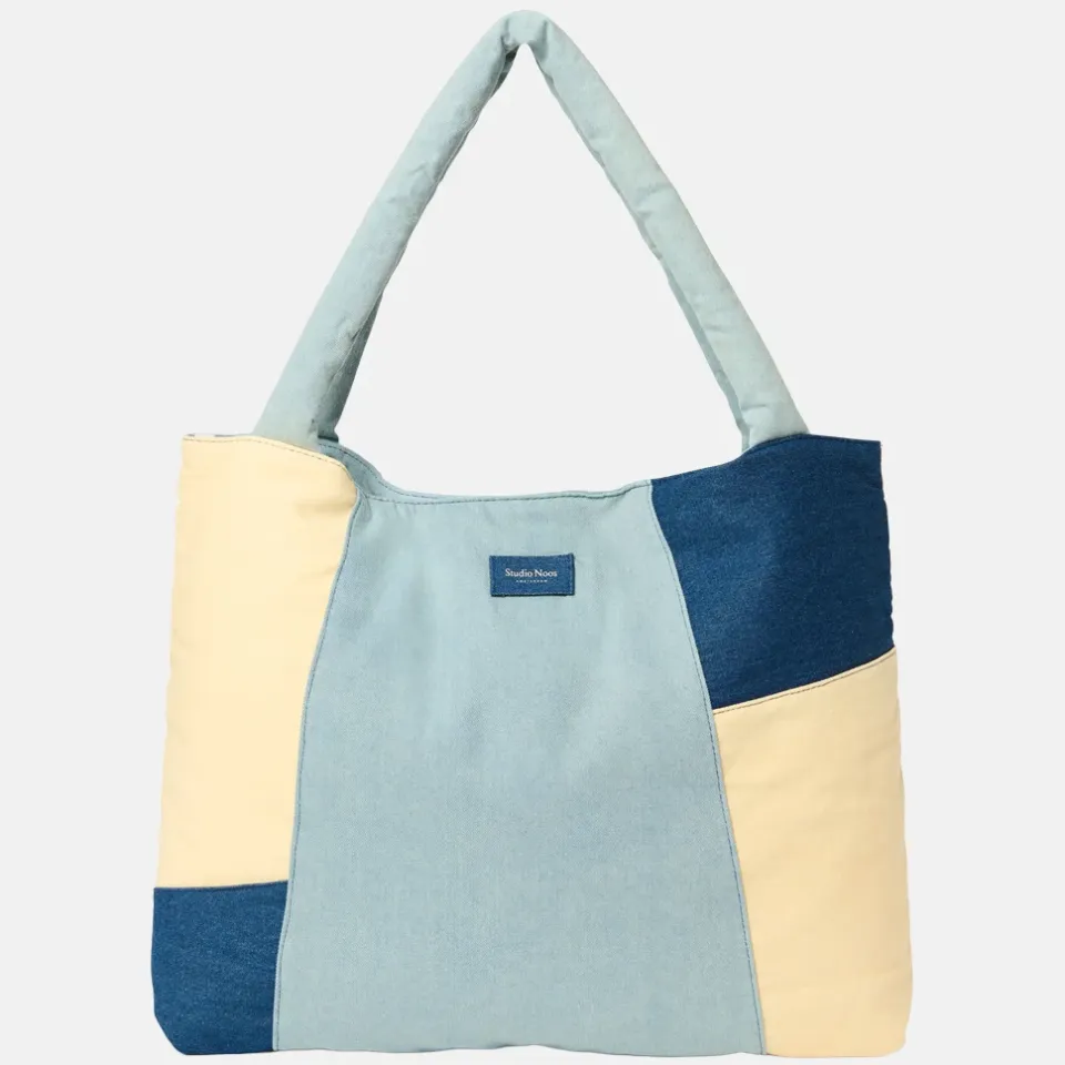 Studio Noos Denim Patchwork Mom Bag luiertas blauw