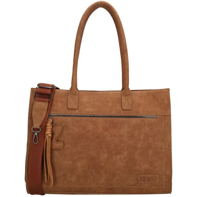Zebra Trends 15 inch laptoptas Rosalyn cognac