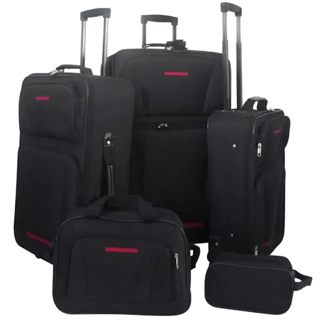 vidaXL Reisbagage set zwart 5-delig