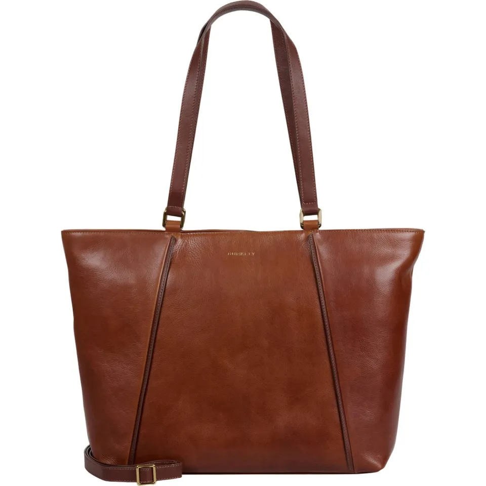 Burkely 15.6 inch leren shopper Fine Florence cognac