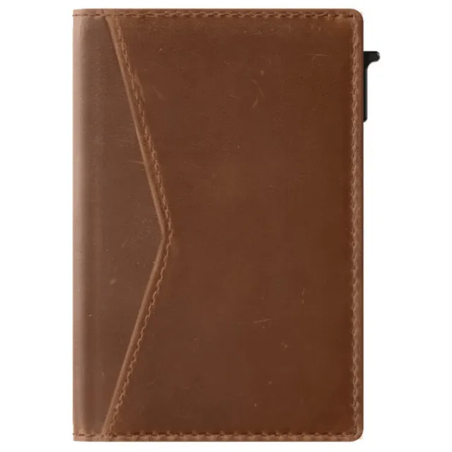 Portemonnee Prowallet Pasjeshouder Slim Vintage Leer Cognac