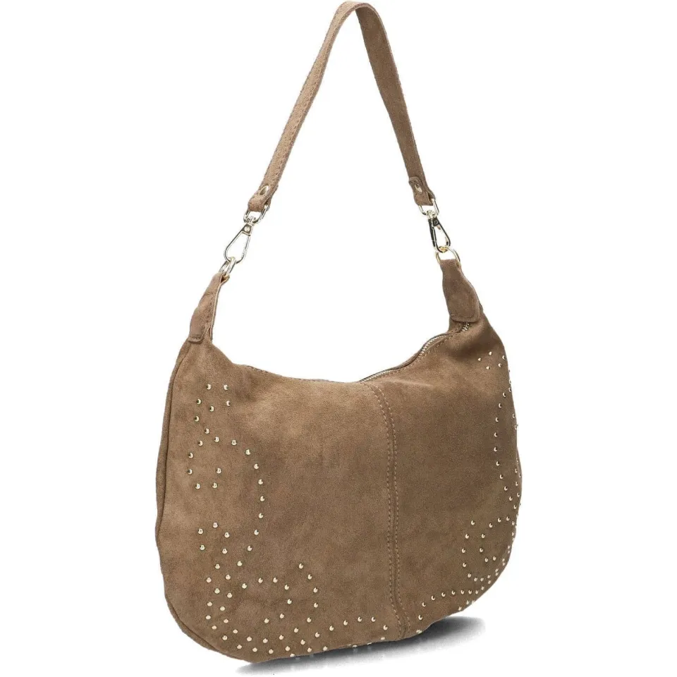 Notre-V Kirby suede schoudertas bruin, foto 2