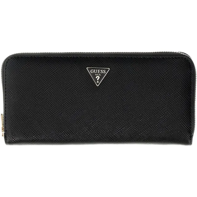 Guess Portemonnee Guess Gilda Slg Large Zip Around Zwart