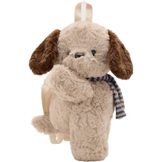 Mango Kids kinderrugzak lichtbruin hondje Lichtbruin/bruin