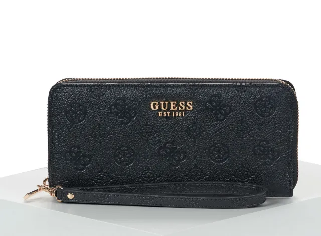 Guess Ella Logo SLG zip around portemonnee zwart, foto 2