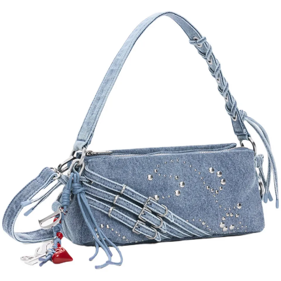 Desigual Break Benin denim schoudertas blauw, foto 3