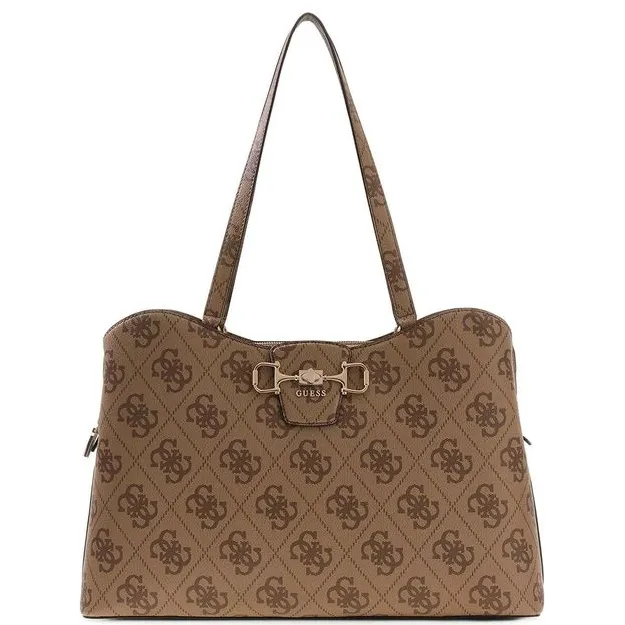 Guess Janie Logo Tote shopper latte logo